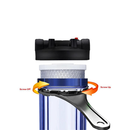 10-Inch Whole House Water Filter Clear Housing - 3/4"NPT Brass Port for 2.5" x 10" Filters - PrecipFilter
