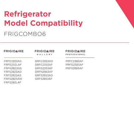Frigidaire PWF-1 FPPWFU01 & PureAir RAF-2 FRGPAAF2 Water & Air Filter Combo Kit