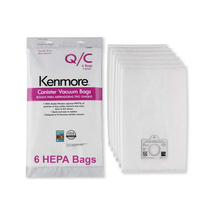 Genuine 6-Pack Кеnmоrе Canister Vacuum Bags 53292 Type Q - C HEPA for Canister Vacuums Cleaner - PrecipFilter