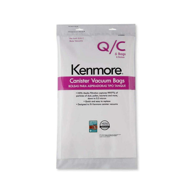 Genuine 6-Pack Кеnmоrе Canister Vacuum Bags 53292 Type Q - C HEPA for Canister Vacuums Cleaner - PrecipFilter