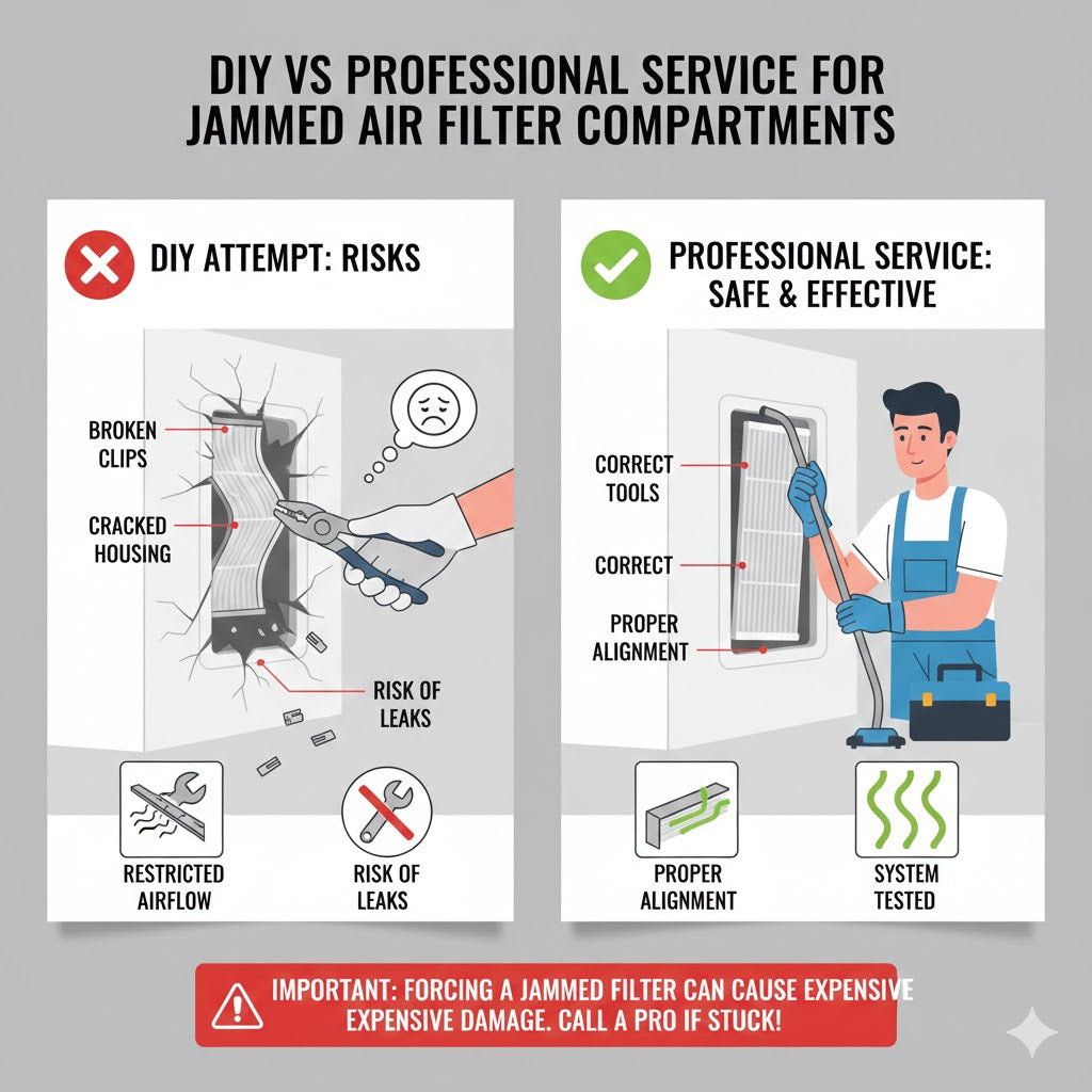 DIY vs Professional Service for Jammed Air Filter Compartments