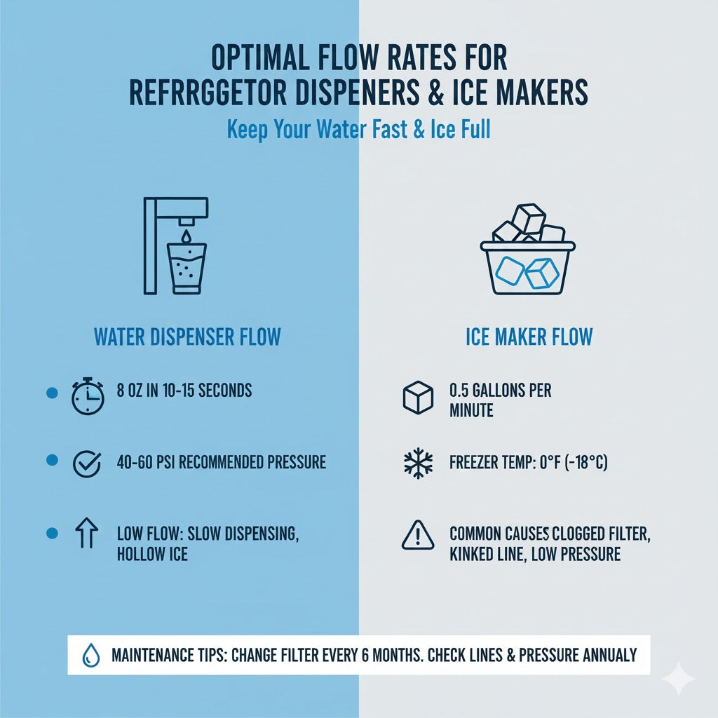 Optimal Flow Rates for Refrigerator Dispensers and Ice Makers