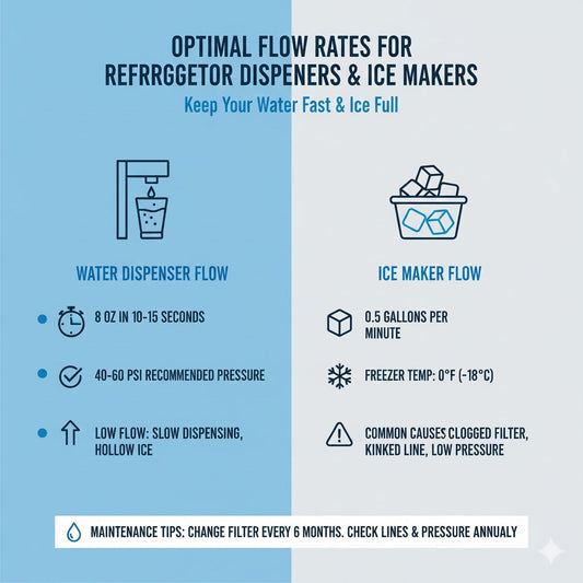 Optimal Flow Rates for Refrigerator Dispensers and Ice Makers