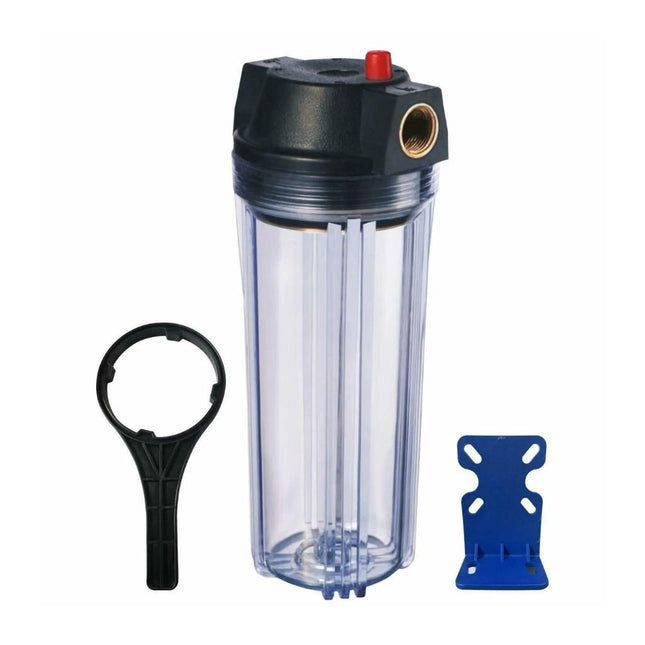 10-Inch Whole House Water Filter Clear Housing - 3/4"NPT Brass Port for 2.5" x 10" Filters - PrecipFilter