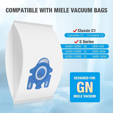 10 Pack 3D Airclean Bags Replacement with 3 Motor Protection Filters and 3 Clean Filters for Miele GN Vacuum Cleaner Bags - PrecipFilter