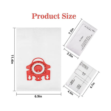10 Pack 3D AirClean Dust Bags Replacement for Miele FJM Vacuum Bags with 3 Motor Protection Filters & 3 Air Clean Filters - PrecipFilter