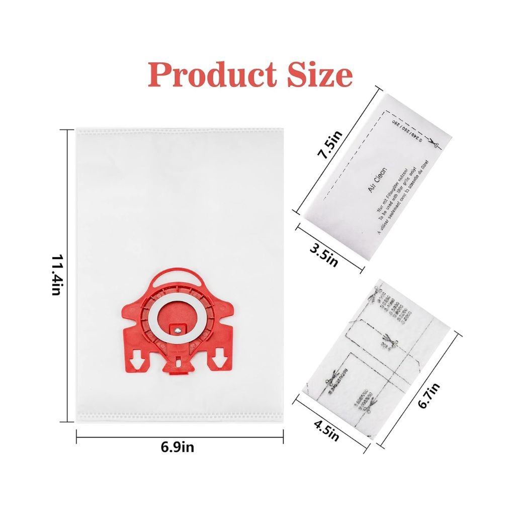 10 Pack 3D AirClean Dust Bags Replacement for Miele FJM Vacuum Bags with 3 Motor Protection Filters & 3 Air Clean Filters - PrecipFilter