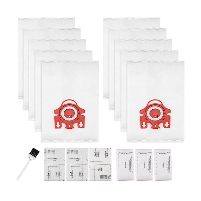10 Pack 3D AirClean Dust Bags Replacement for Miele FJM Vacuum Bags with 3 Motor Protection Filters & 3 Air Clean Filters - PrecipFilter