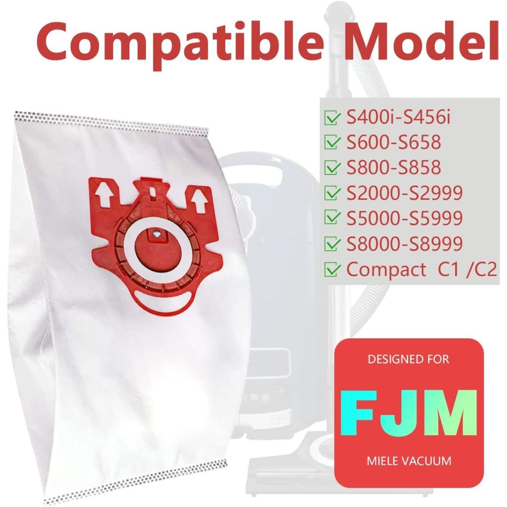 10 Pack 3D AirClean Dust Bags Replacement for Miele FJM Vacuum Bags with 3 Motor Protection Filters & 3 Air Clean Filters - PrecipFilter