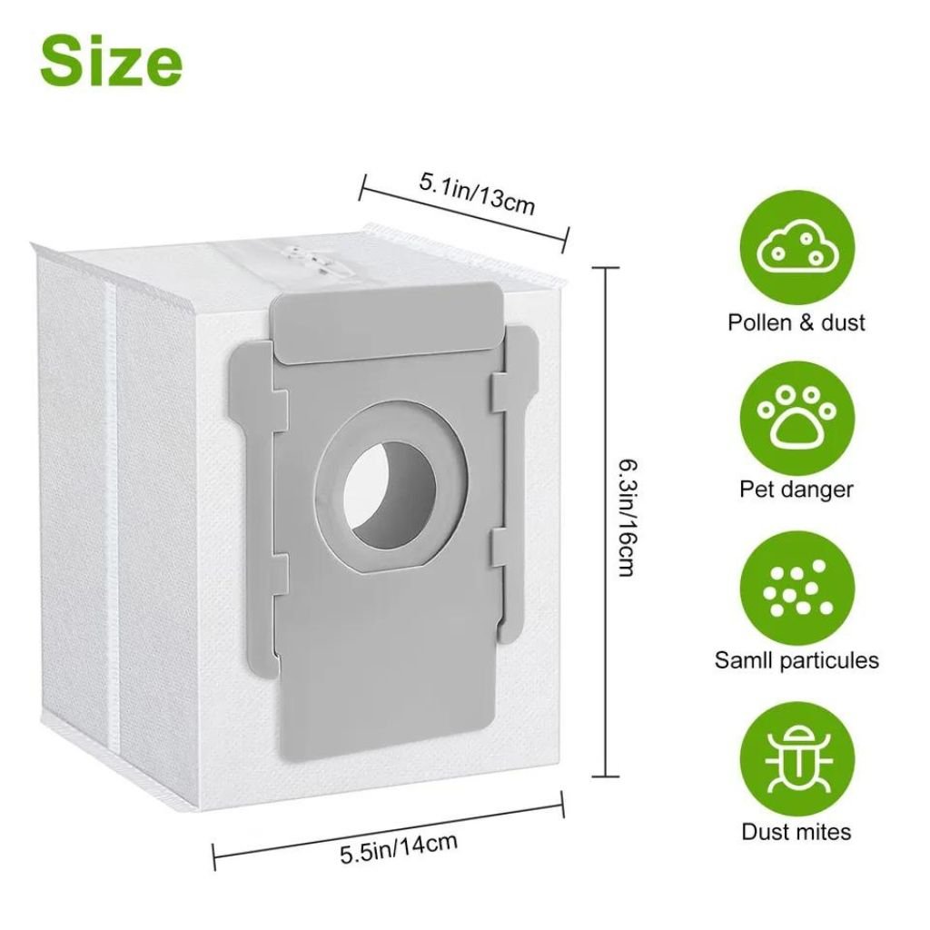 10 Pcs iRobot Sweeper Dust Bag Accessories Without Zipper - Compatible with i7, i3, E5, E6, and s9 - PrecipFilter