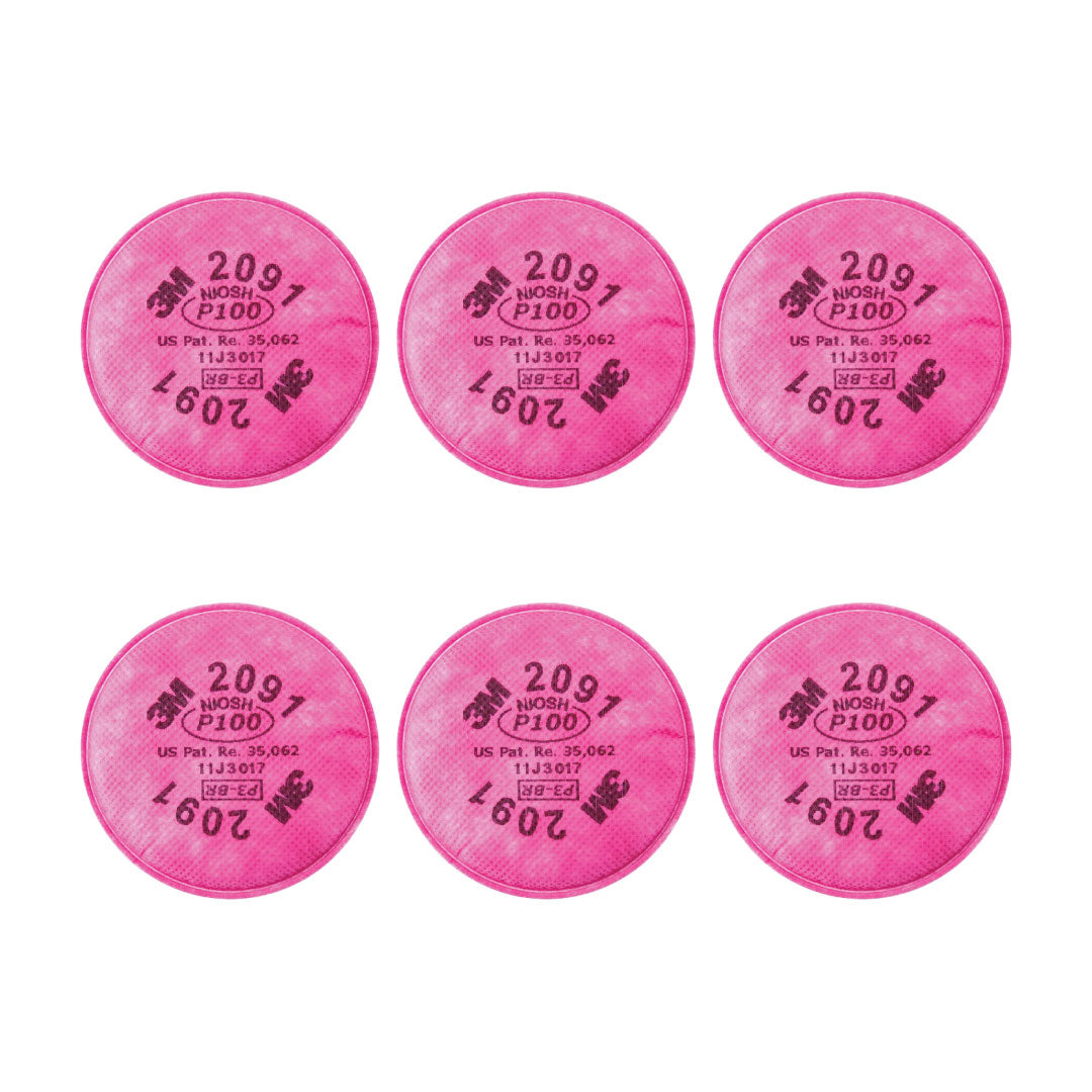 3M 2091 P100 Particulate Filter, Pink, 3 Pairs - PrecipFilter