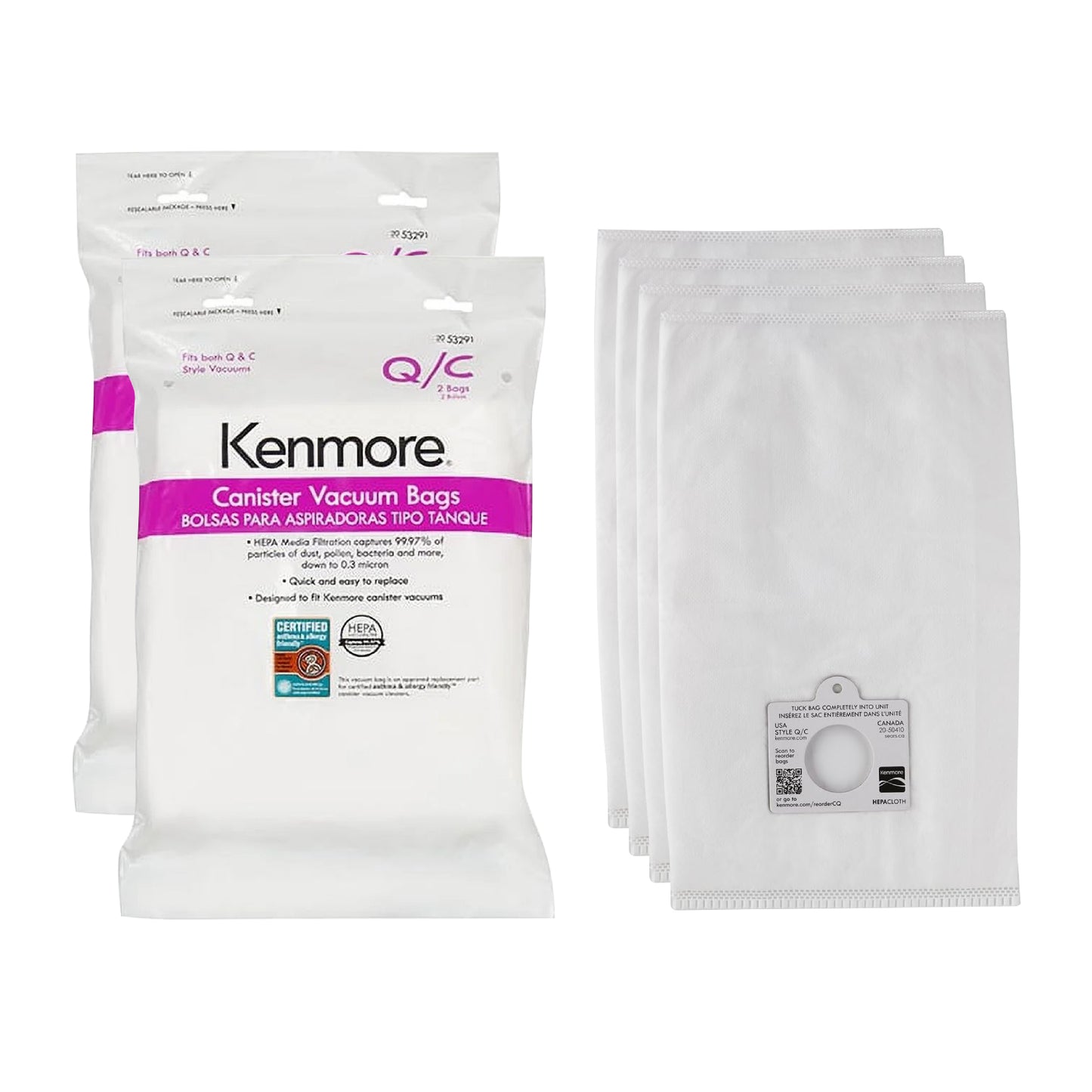 Kenmore 53291 Q/C HEPA Vacuum Bags for Canister Vacuums