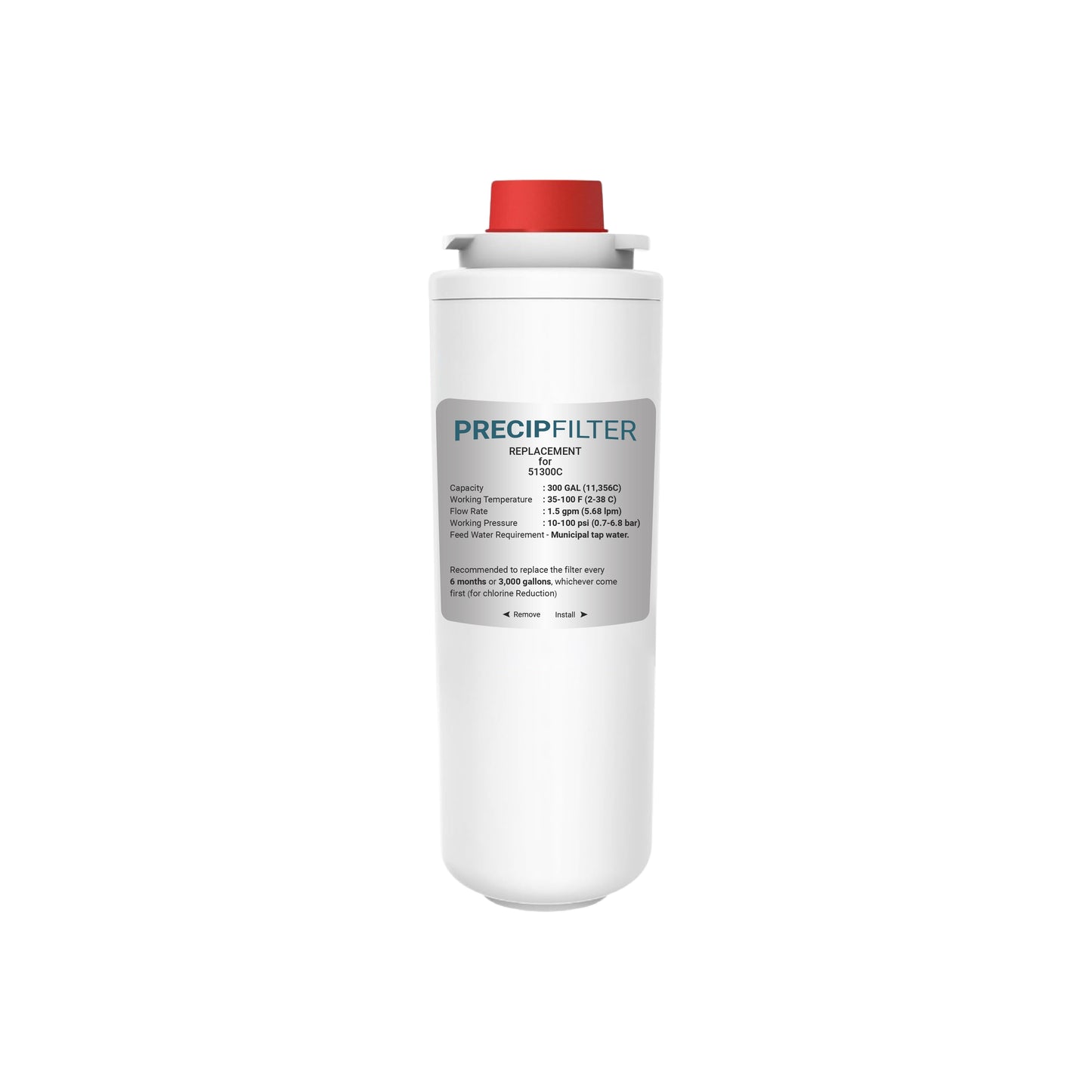 Precipfilter WaterSentry Plus Replacement Water Filter Compatible with Elkay 51300C Short