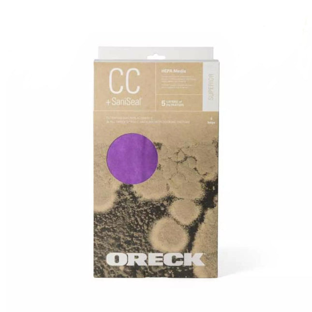 AK1CC6H Oreck Type CC HEPA Upright Vacuum Cleaner Bag, 6-Pack, Purple - PrecipFilter