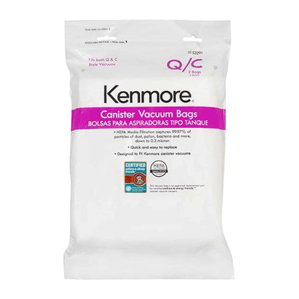 Kenmore Style 53291 Q/C HEPA Vacuum Bags For Canister Vacuums - PrecipFilter