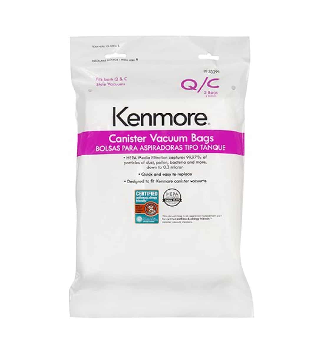 Kenmore Style 53291 Q/C HEPA Vacuum Bags For Canister Vacuums - PrecipFilter