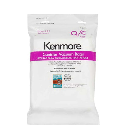 Kenmore Style 53291 Q/C HEPA Vacuum Bags For Canister Vacuums - PrecipFilter