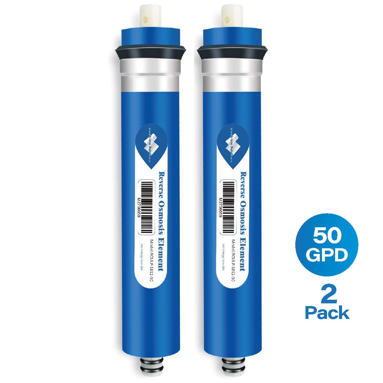 Membrane Solutions RO 50/75/100/ 150 GPD Reverse Osmosis Filter Replacement for Under - Sink Water Purifier Systems - PrecipFilter