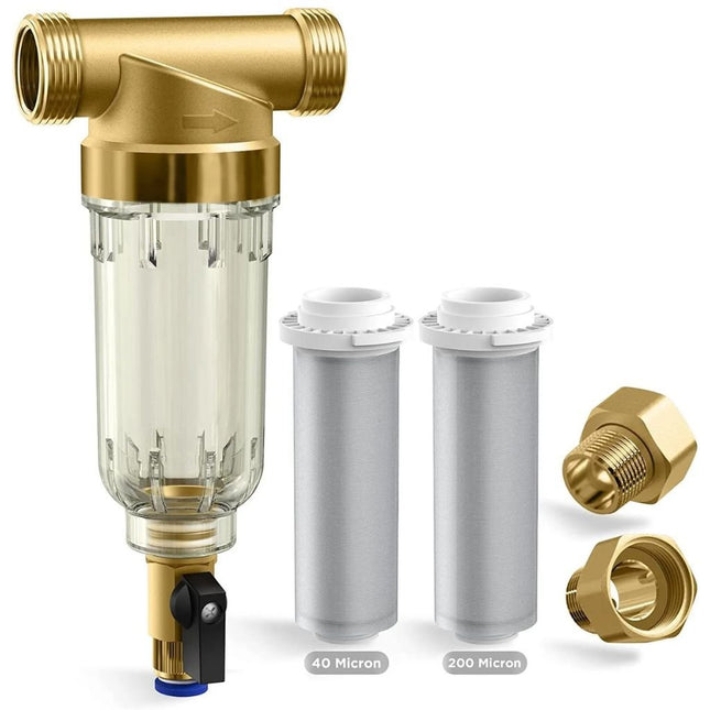 Reusable Whole House DC5P-40/200 Spin Down Sediment Water Filter, BPA-Free - PrecipFilter
