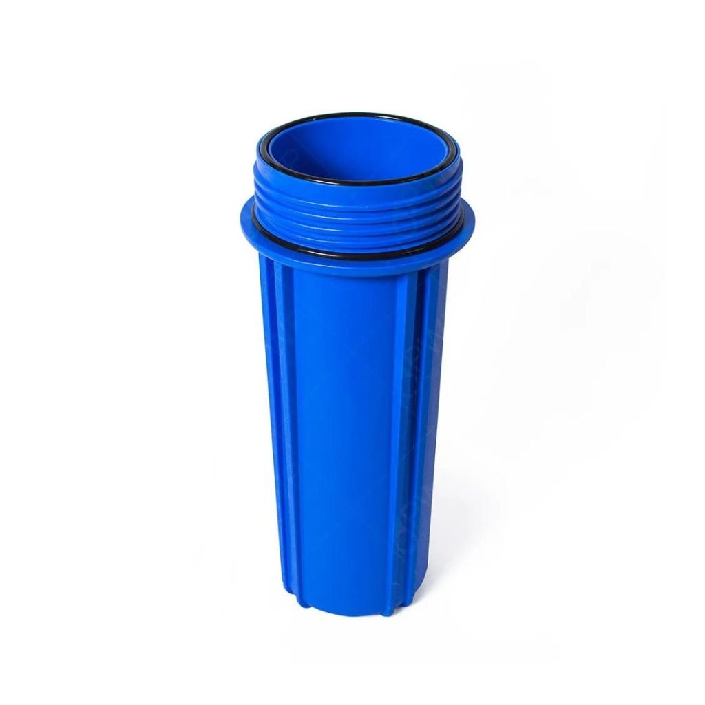 Standard 2.5x10" Blue Whole House Water Filter Housing with 3/4" NPT & Pressure Release - PrecipFilter