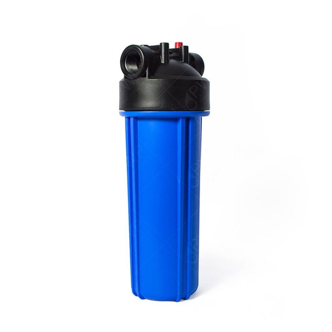 Standard 2.5x10" Blue Whole House Water Filter Housing with 3/4" NPT & Pressure Release - PrecipFilter
