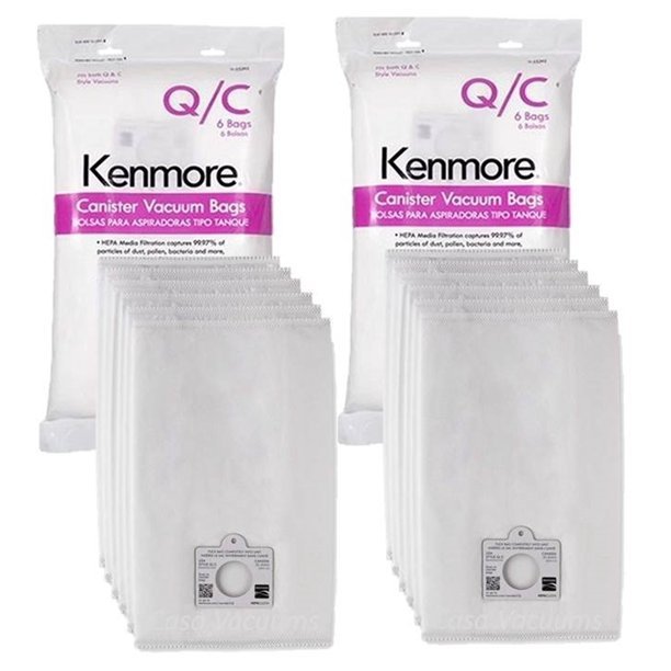Kenmore Type Q HEPA Canister Vacuum Bags, 6 Pack, White