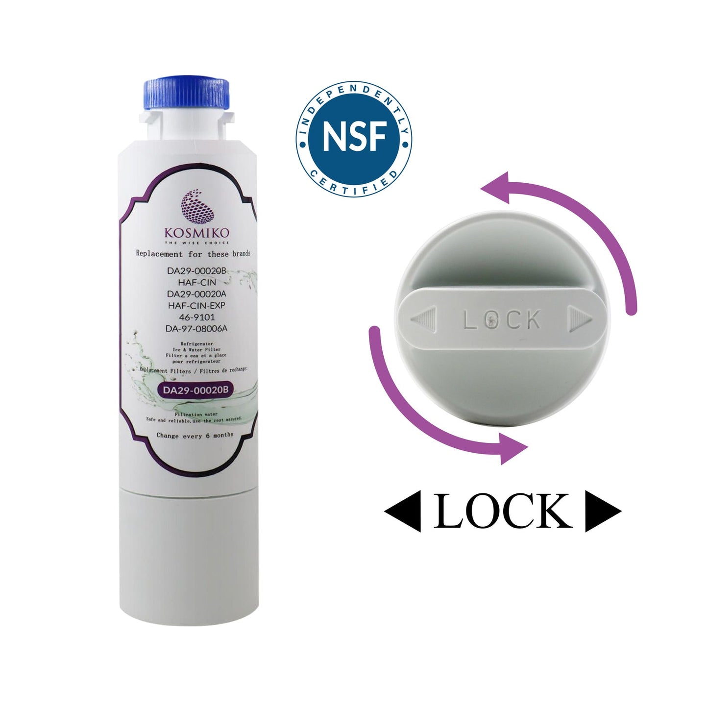 KOSMIKO DA29-00020B Haf-Cin/Exp Water Filter Replacement Compatible with Samsung - PrecipFilter