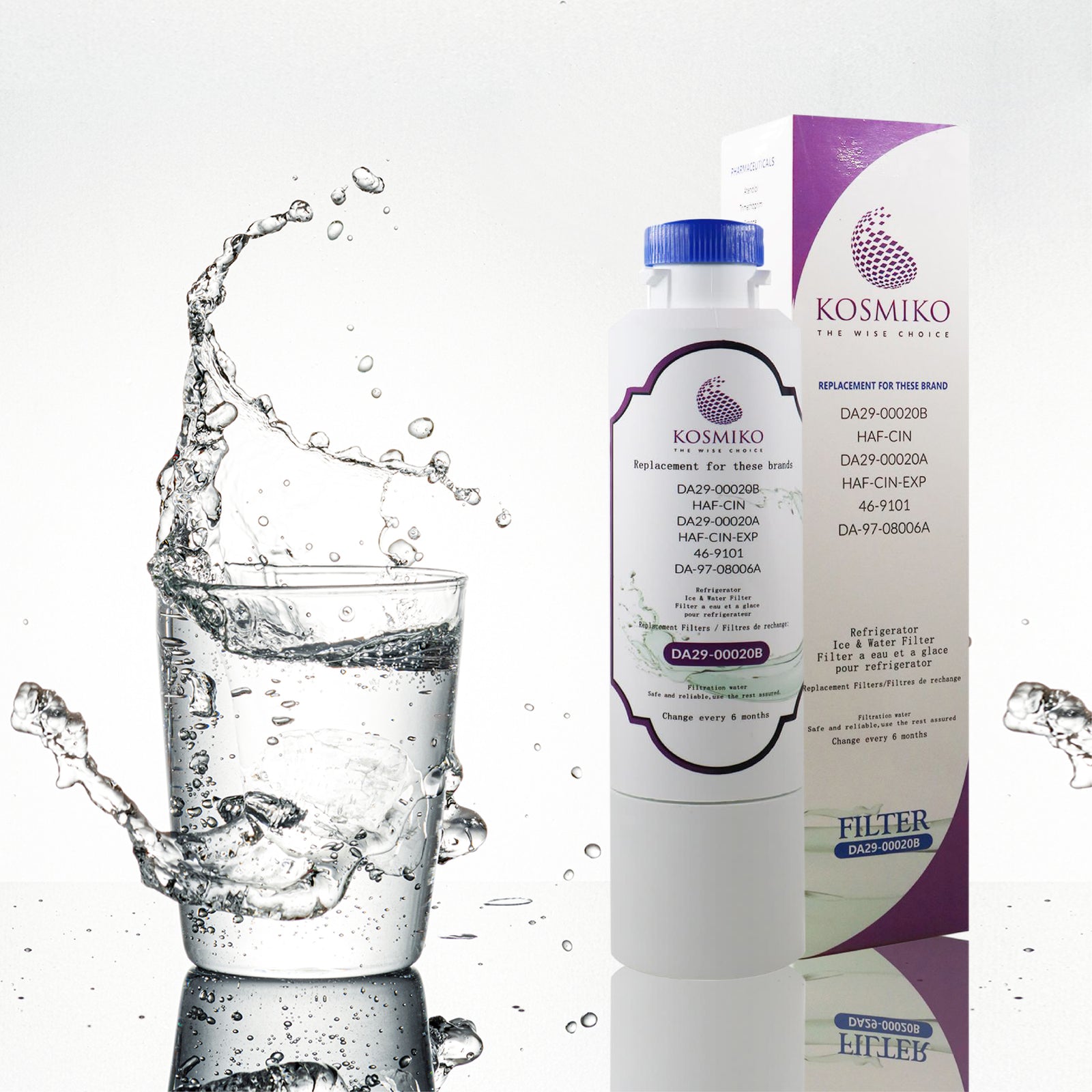 KOSMIKO DA29-00020B Haf-Cin/Exp Water Filter Replacement Compatible with Samsung - PrecipFilter