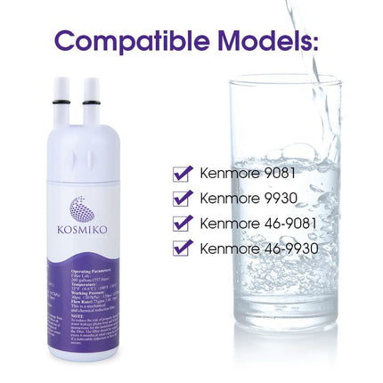 KOSMIKO Refrigerator Replacement Water Filter Comfortable with Kenmore 9081. - PrecipFilter