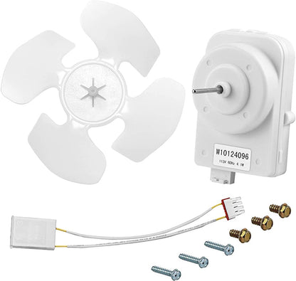 W10124096 Refrigerator Condenser Fan Motor Kit For Whirlpool AP431865, PS1957416 - PrecipFilter