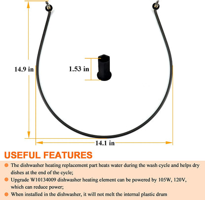 W10518394 Dishwasher Heating Element Replacement - Whirlpool - PrecipFilter